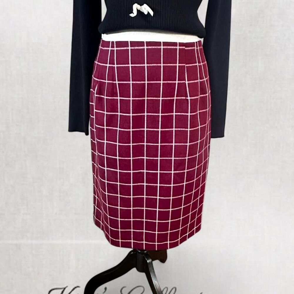 Goth Vampy 90’s Girl Red and White Plaid Alt Style Midi Skirt